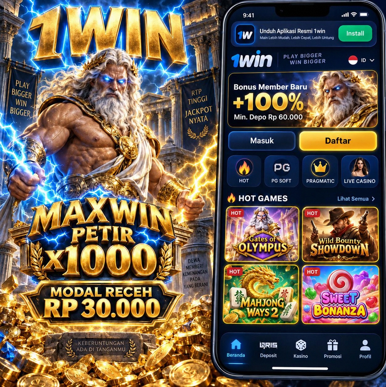 1WIN - Pilihan Game PG Soft untuk Penggemar Slot Online